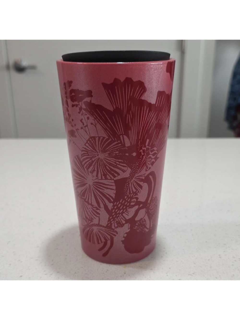 Starbucks Pink Floral Travel Tumbler with Lid